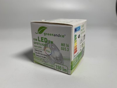 Світлодіодна лампочка Greenandco 2-контактна GU5.3 MR16 5 Вт 330 Люмен AMZ082 фото