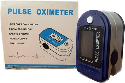 Пульсоксиметр на палец Oximeter три датчика Синій 90908 фото