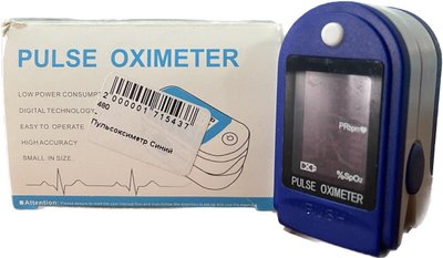 Пульсоксиметр на палец Oximeter три датчика Синий 90909 фото