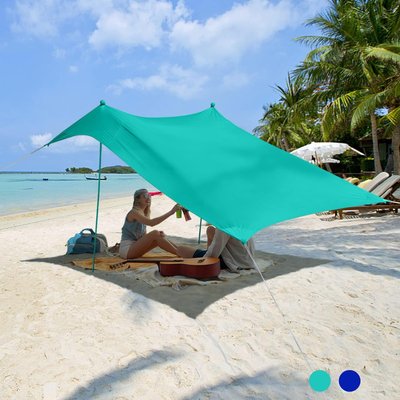 Пляжний намет від сонця 2,1 x 2,1 м Захист від ультрафіолету UPF 50+ Водонепроникний PAMZ08 фото