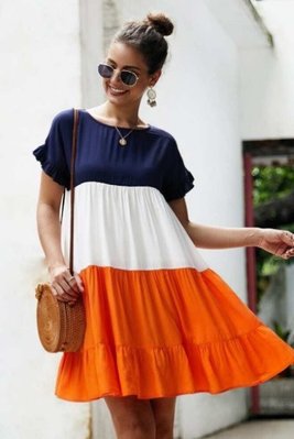 Триколірна яскрава сукня зі штапелю 1431786260 фото