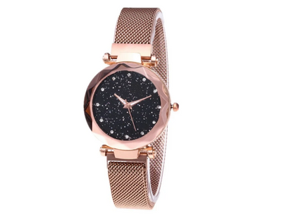 Жіночі годинники Starry Sky Watch з камінням сваровські годинник зоряного неба c магнітним ремінцем кварцовий Золотий 1369172571 фото