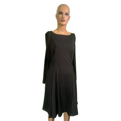 Вільна сукня максі зі складками та довгим рукавом Чорний 1827947732 фото