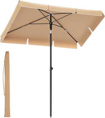 Зонт Songmics 180 x 125 см, балконный зонт UPF Коричневый PAMZ14 фото