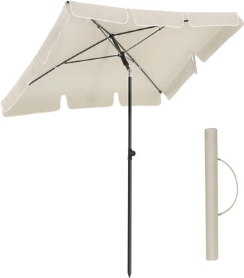 Зонт Songmics 200 x 125 см, балконный зонт UPF 50 Бежевый PAMZ13 фото