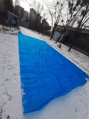 Теплосберегающая солярная пленка для бассейна 6х12 м полипропиленовый Синий 1744817931 фото